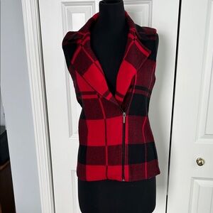 Chaps Red and Black Checkered Vest